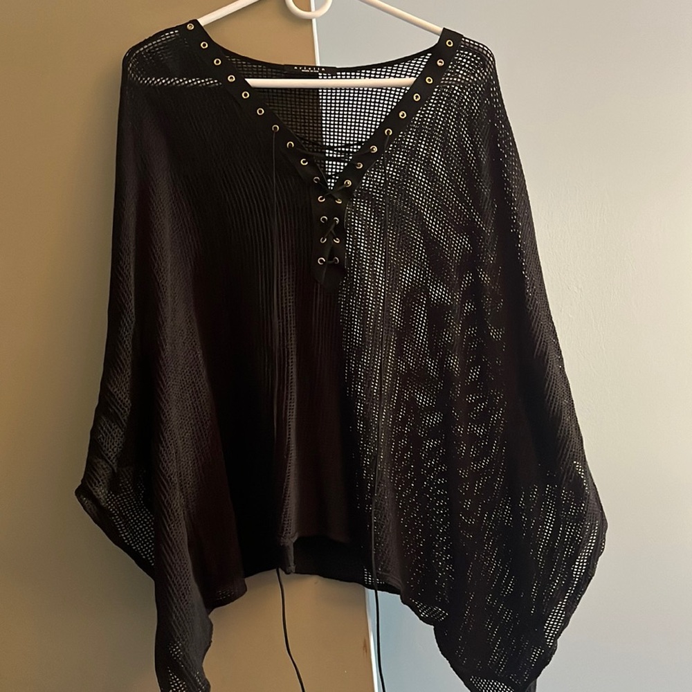 Ariella black mesh swimsuit coverup size large